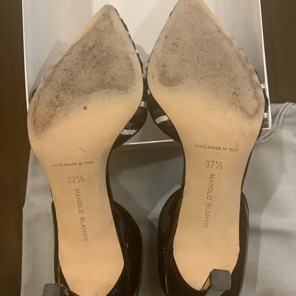 Manolo Blahnik Tayler 105 pump black & white pump - Picture 3 of 4